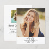 Budget Moderner GRAD Foto Abschluss Einladung (Vorne/Hinten)