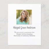 Budget Moderner GRAD Foto Abschluss Einladung (Rückseite)