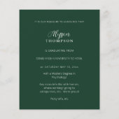 Budget Moderner GRAD Foto Abschluss - Grün Flyer (Hinten)