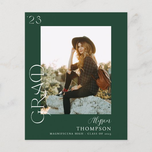 Budget Moderner GRAD Foto Abschluss - Grün Flyer (Vorne)