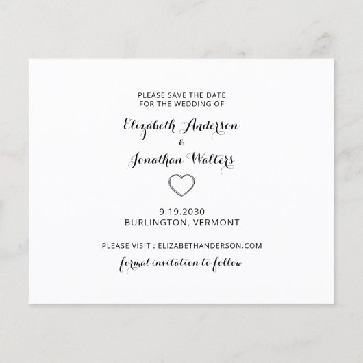 Budget Modernes 3 Foto Pferd Save the Date einlade (Rückseite)