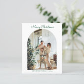 BUDGET Modernes 5 Foto Grün Frohe Weihnachtsbogen (Stehend Vorderseite)