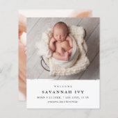 Budget Modernes Baby Foto Geburtserklärung (Vorne/Hinten)