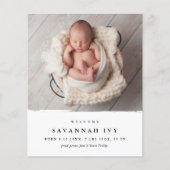 Budget Modernes Baby Foto Geburtserklärung (Vorderseite)