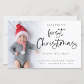 Budget Modernes Baby ist Weihnachts-Fotokarte (Vorderseite)