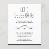 BUDGET Modernes Black Script Foto GRAD-Einladung (Rückseite)