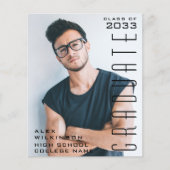 BUDGET Modernes Black Script Foto GRAD-Einladung (Vorderseite)