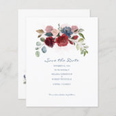 Budget Modernes Burgund floral Rustikal Save the D (Vorne/Hinten)