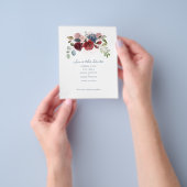 Budget Modernes Burgund floral Rustikal Save the D Flyer (Gruppe)