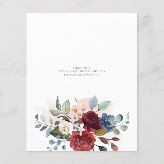 Budget Modernes Burgund floral Rustikal Save the D Flyer (Hinten)