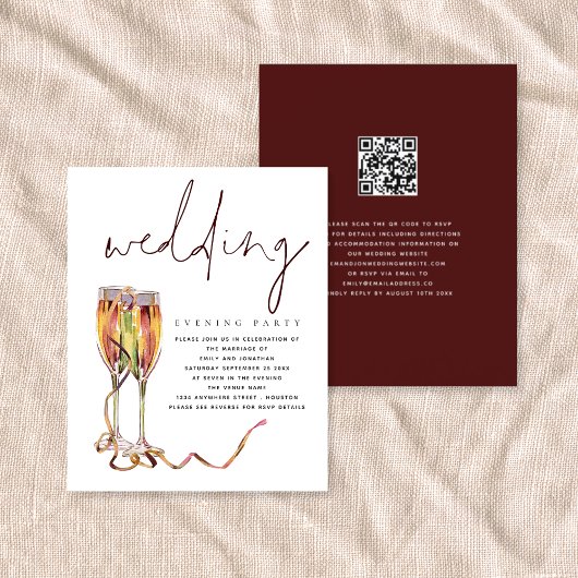 Budget Modernes Champagner Hochzeitsfeier Abend Pa