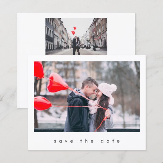 Budget Modernes Chic 2 Foto Hochzeit speichern das (Vorne/Hinten)