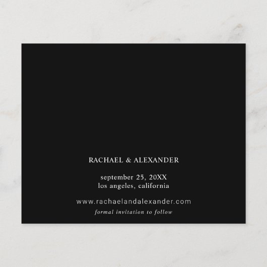 Budget Modernes Chic Foto BW Datum Save the Date Flyer (Hinten)