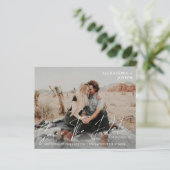 Budget Modernes Chic Foto Long Date Save the Date (Stehend Vorderseite)