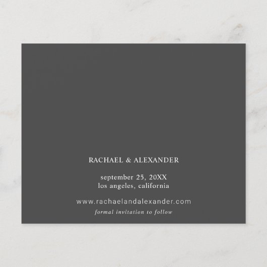 Budget Modernes Chic Foto Long Date Save the Date Flyer (Hinten)