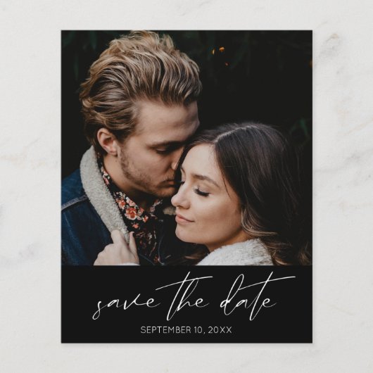Budget Modernes Chic Foto Save the Date vertikal Flyer (Vorne)