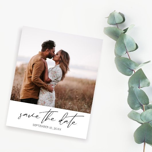 Budget Modernes Chic Foto Vertikal W Save the Date Flyer