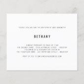 Budget Modernes Drehbuch 2 Fotos Taufe Einladung (Rückseite)