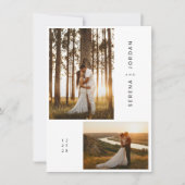 Budget Modernes einfaches Boho Foto Hochzeit Einladung (Vorderseite)