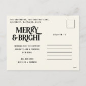 Budget Modernes, einfaches Creme frohe Weihnachten (Rückseite)