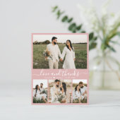 Budget Modernes einfaches Foto Hochzeit Danke Kart (Stehend Vorderseite)