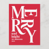 Budget Modernes, einfaches, rotes Weihnachtsfest Feiertagspostkarte (Vorderseite)