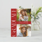 Budget Modernes Elegantes Drei-Foto-Abschluss Einladung (Stehend Vorderseite)