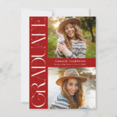 Budget Modernes Elegantes Drei-Foto-Abschluss Einladung (Vorderseite)