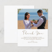 Budget Modernes elegantes Foto Hochzeit Dankeschön (Vorne/Hinten)