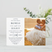 Budget Modernes elegantes Foto Hochzeit Einladung (Stehend Vorderseite)