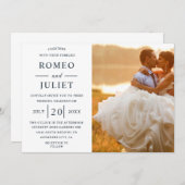 Budget Modernes elegantes Foto Hochzeit Einladung (Vorne/Hinten)