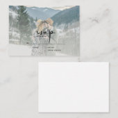 BUDGET Modernes, elegantes Skript-Foto Hochzeit RS Mitteilungskarte (Vorne/Hinten)