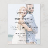 Budget Modernes Foto 5 Vertikale Hochzeit Flyer (Vorne)