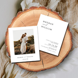 Budget Modernes Foto Boho Hochzeitseinladung