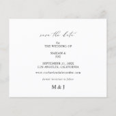 Budget Modernes Foto Das Skript H Save the Date Flyer (Hinten)