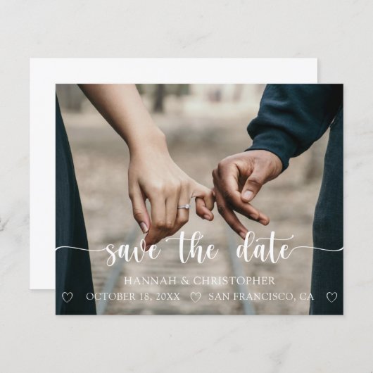 Budget Modernes Foto Elegantes Skript Save the Dat (Vorne/Hinten)