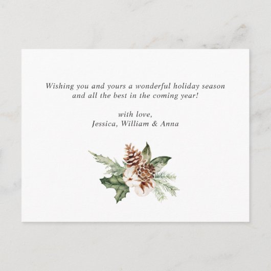 Budget Modernes FOTO Frohe Weihnachtskarte Postkarte (Rückseite)