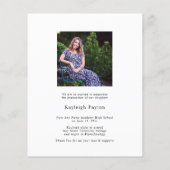 BUDGET Modernes Foto für elegante Skript-Abschluss (Rückseite)