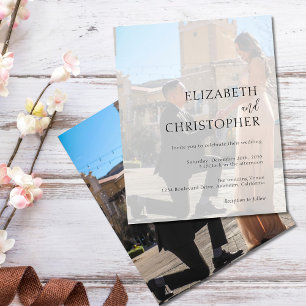 Budget Modernes Foto Hochzeit Einladung Flyer