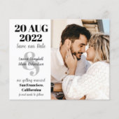 Budget Modernes Foto Hochzeit Save the Date (Vorderseite)