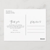 Budget Modernes Foto Hochzeitbudget Vielen Dank Postkarte (Rückseite)