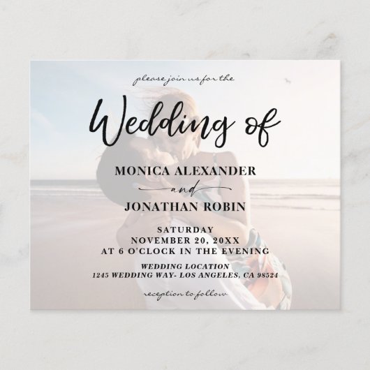 Budget Modernes Foto Horizontal 2 Wedding Flyer (Vorne)