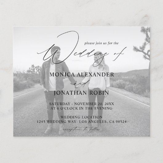 Budget Modernes Foto Horizontal 4 B&W Wedding Flyer (Vorne)