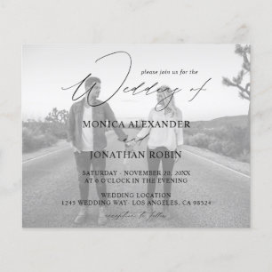 Budget Modernes Foto Horizontal 4 B&W Wedding Flyer