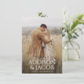 Budget Modernes Foto mit einfachen Namen für Hochz Save The Date (Stehend Vorderseite)