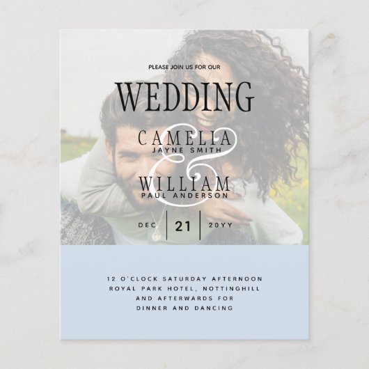 BUDGET Modernes Foto Overlay All-in1 Wedding Einla Flyer (Vorne)
