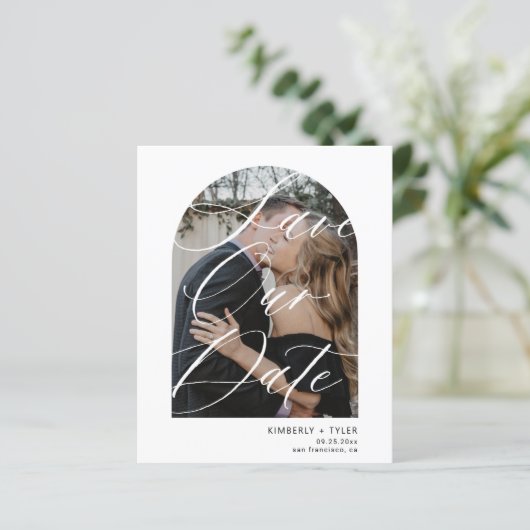 Budget Modernes Foto QR CODE Hochzeit speichern Si (Stehend Vorderseite)