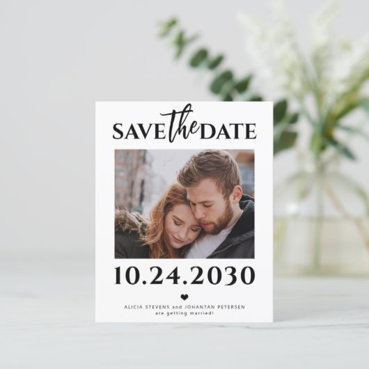 Budget Modernes Foto QR Code Hochzeit speichern Si (Stehend Vorderseite)