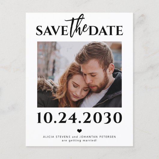 Budget Modernes Foto QR Code Hochzeit speichern Si (Vorderseite)