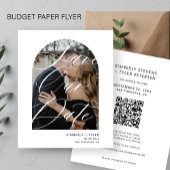 Budget Modernes Foto QR CODE Hochzeit speichern Si Flyer